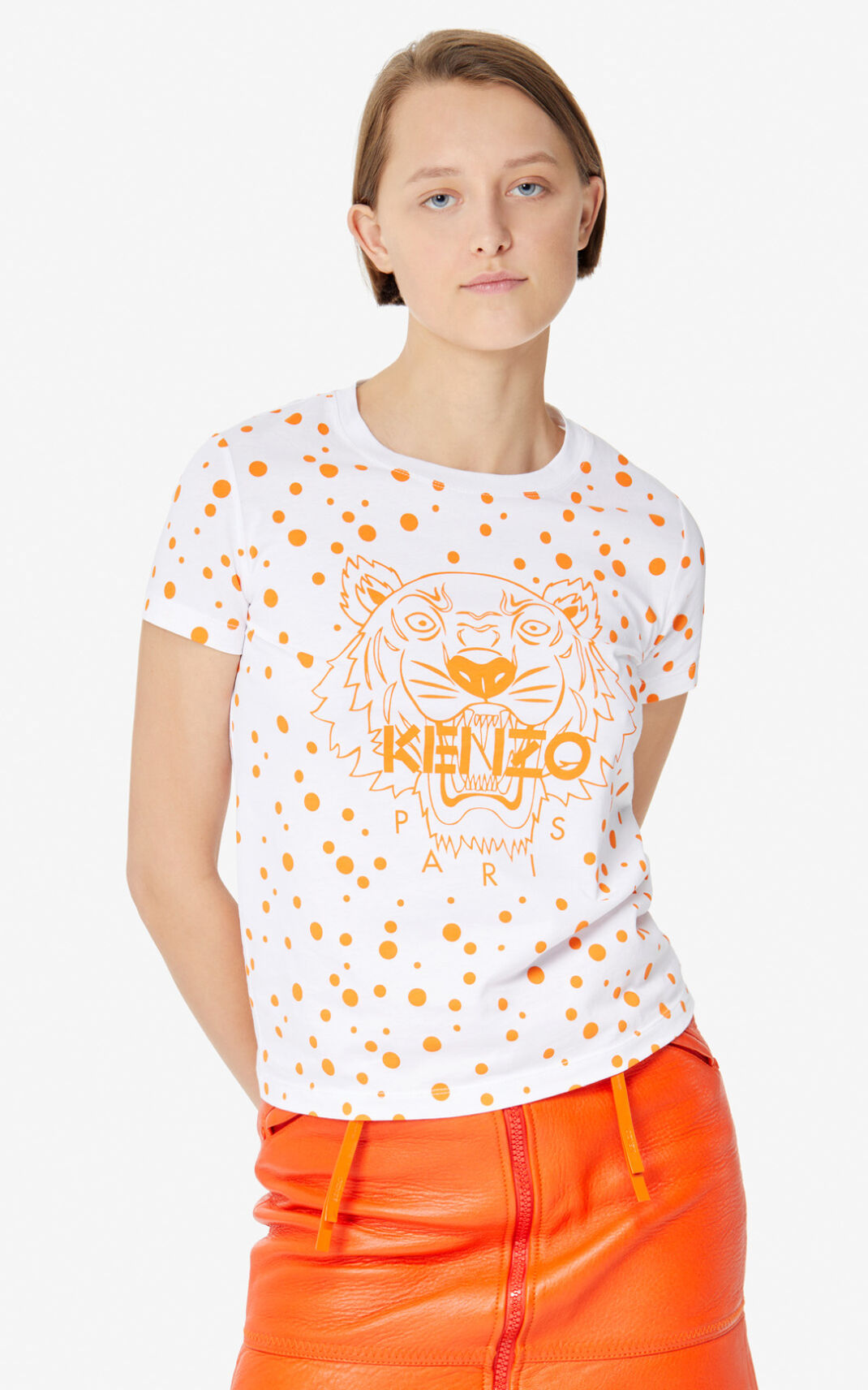 Kenzo Dots Tiger μπλουζακια γυναικεια βαθυ πορτοκαλι | GR418756